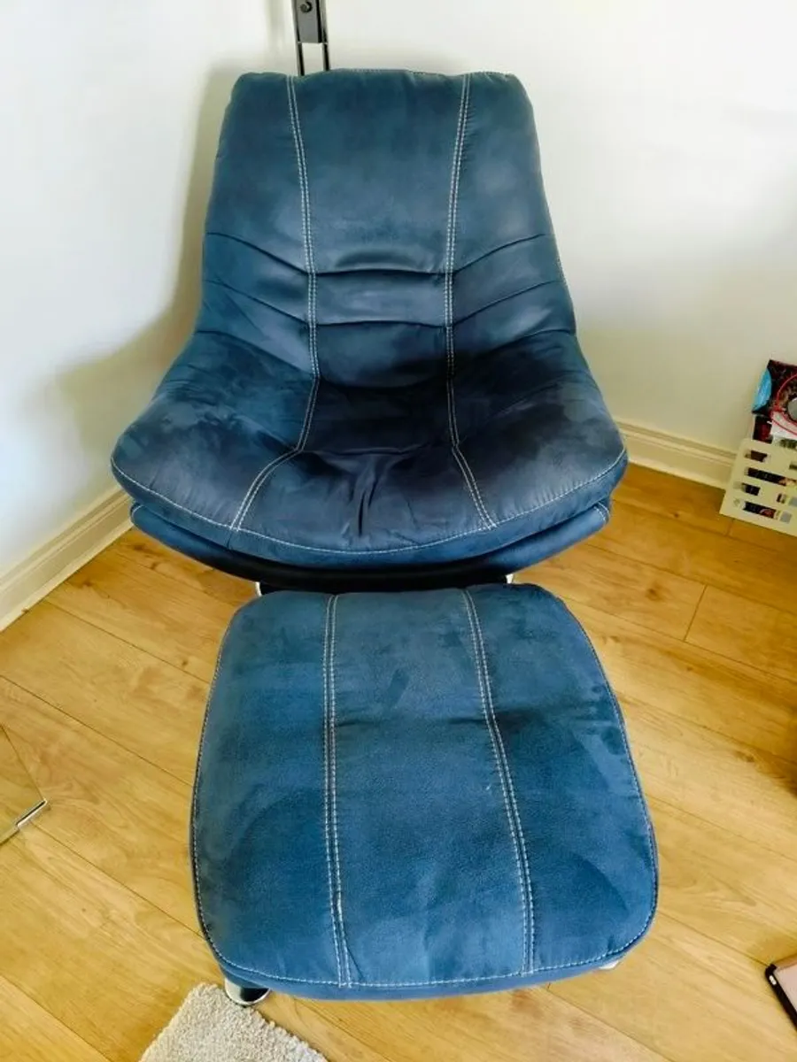 Swivel Armchair and Footstool - Image 1