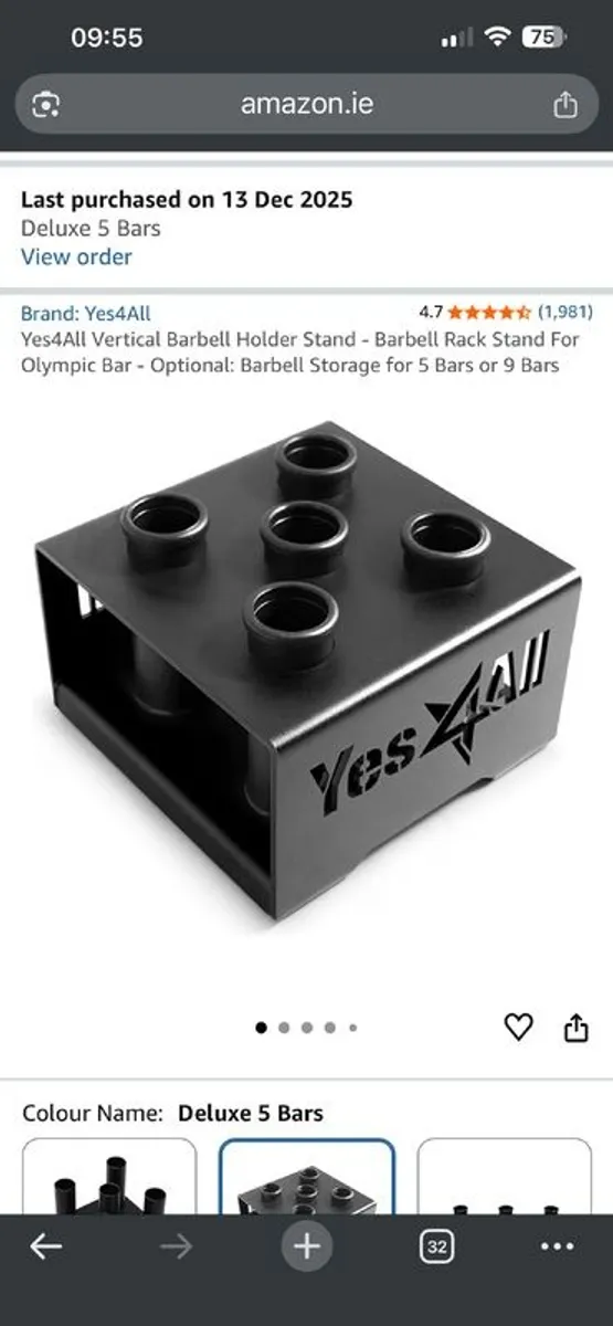 Olympic Barbell / EZ Curl Bar / Bar Stand - Image 2