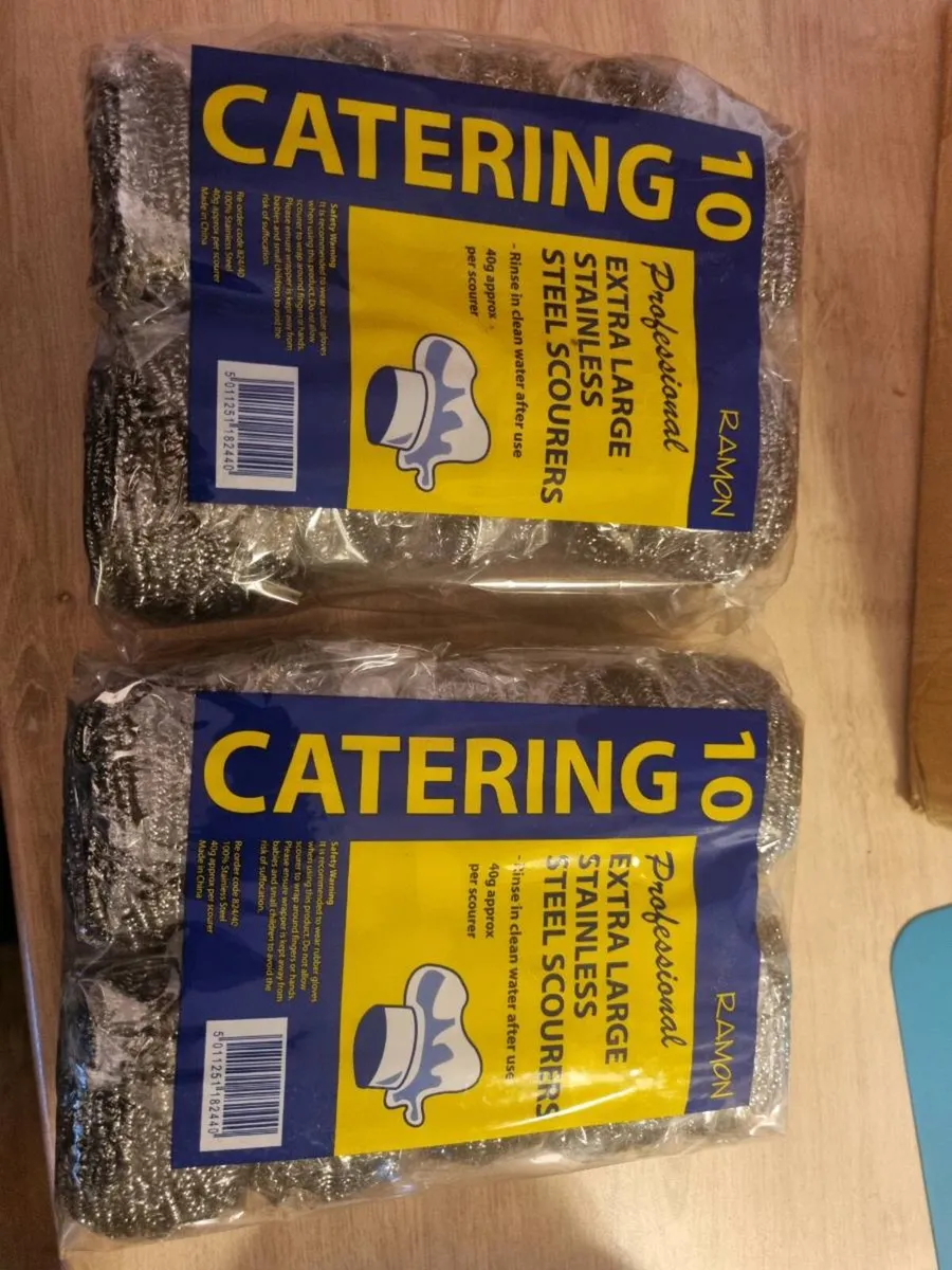 Extra large stainless steel scourers - Image 1