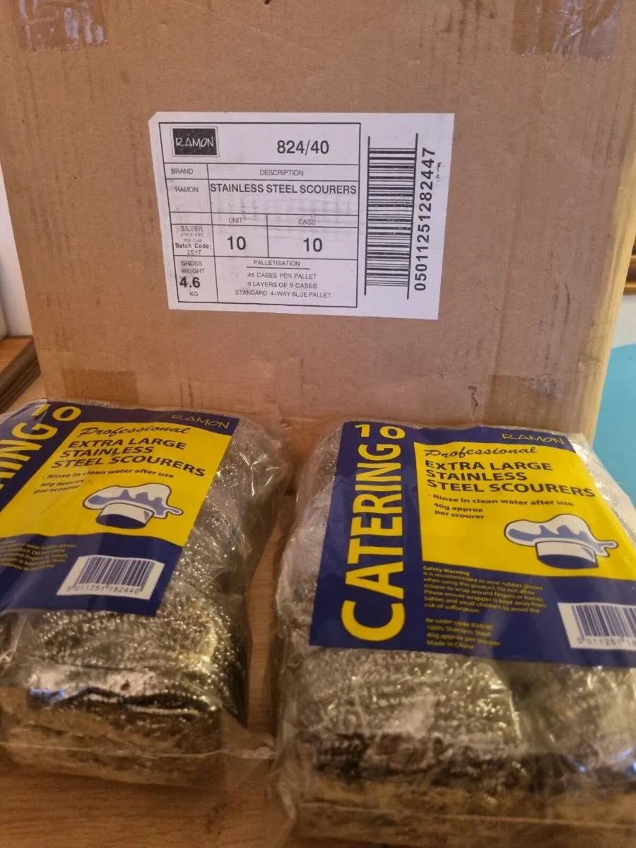Extra large stainless steel scourers - Image 3