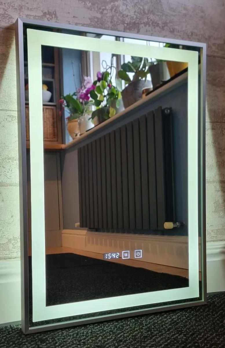 LED Bathroom Mirror Dual LED Demister Time Touch - Image 3