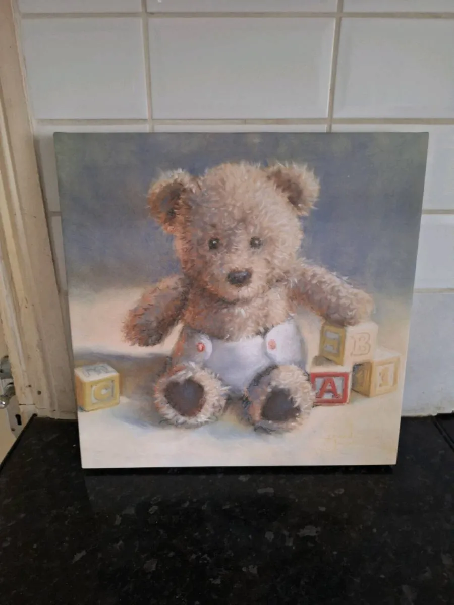 Two lovely teddy bear on canvas prints - Image 3