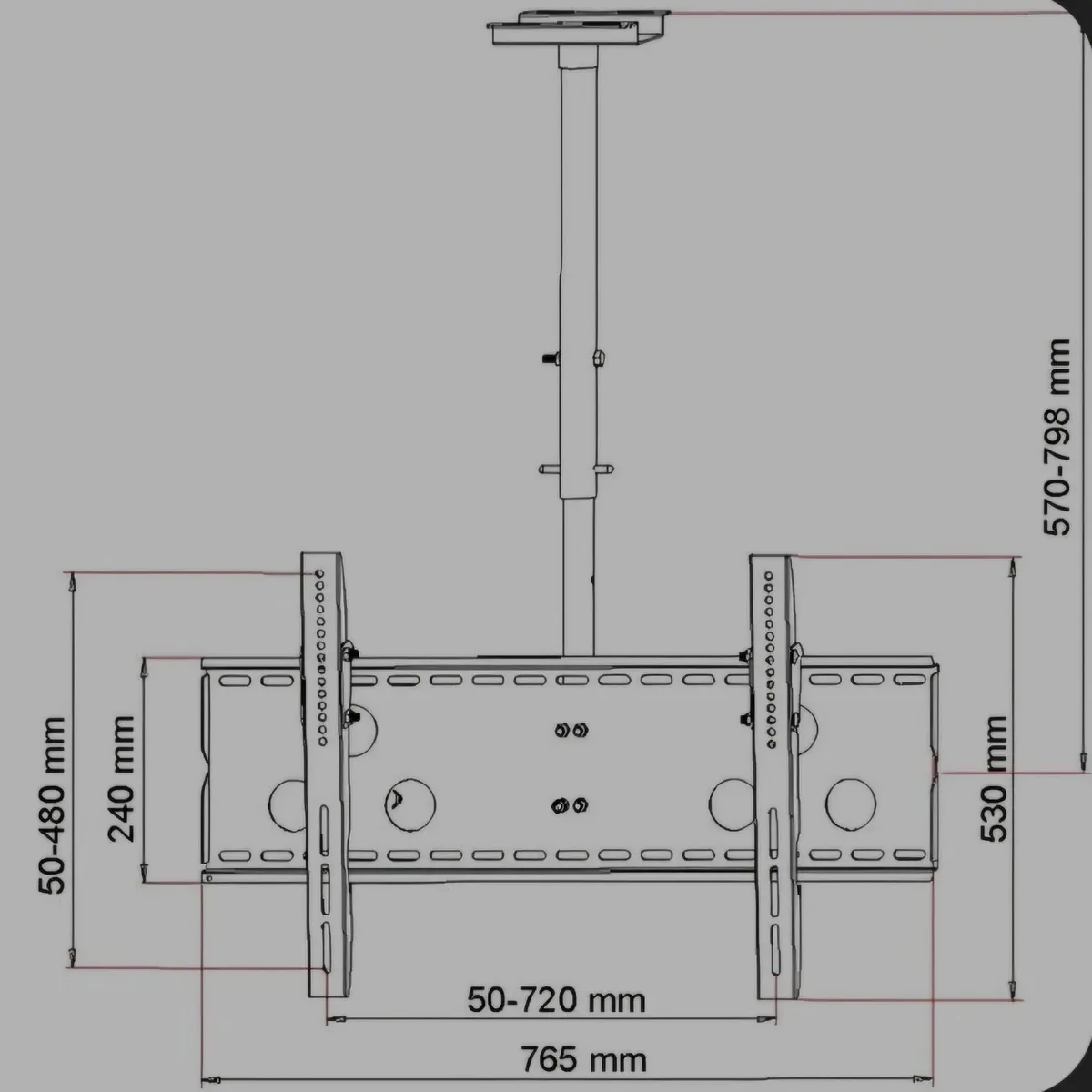 Tv Ceiling Mount Bracket Tilt Swivel 43"-80" - Image 2