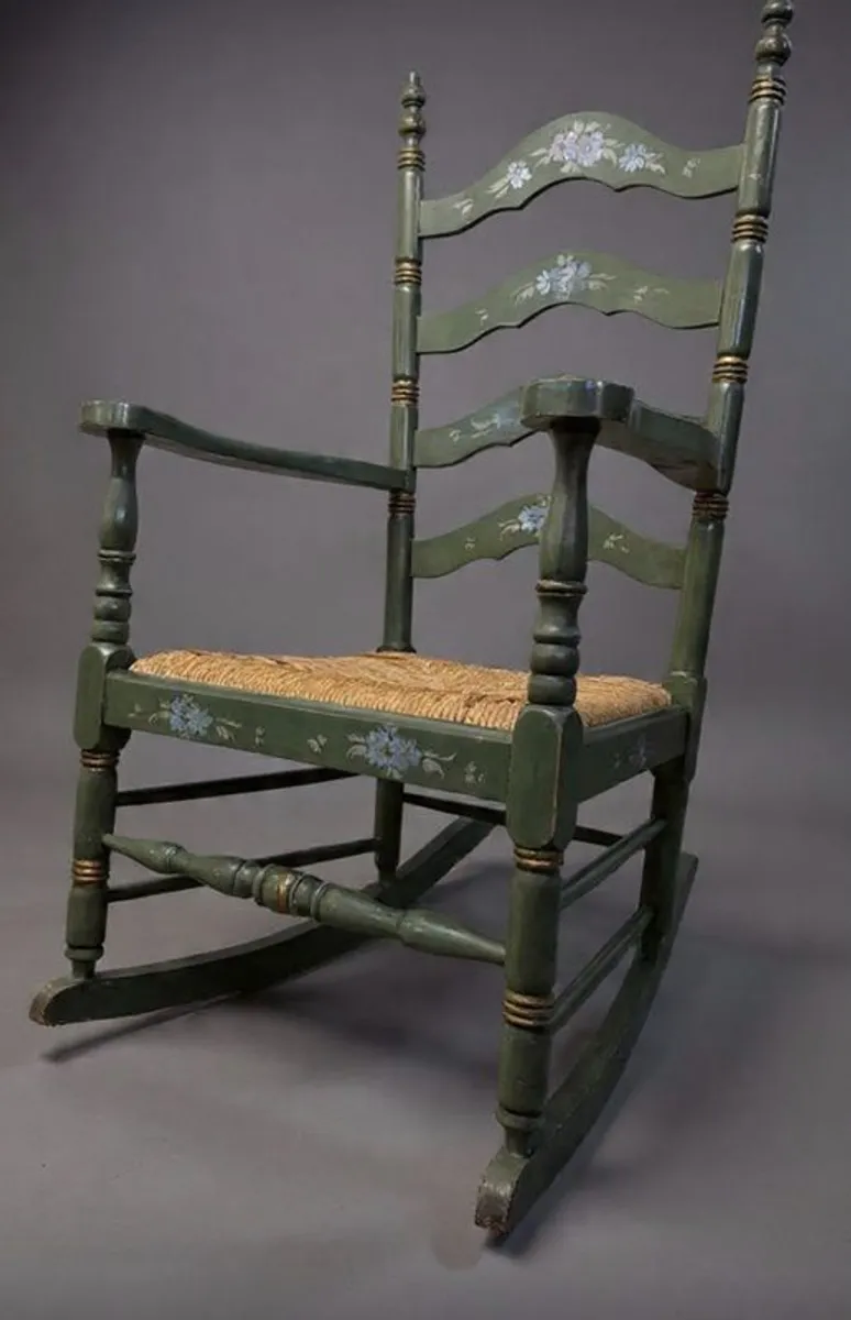 Dutch Vintage Ladderback Rocking Chair - Image 1