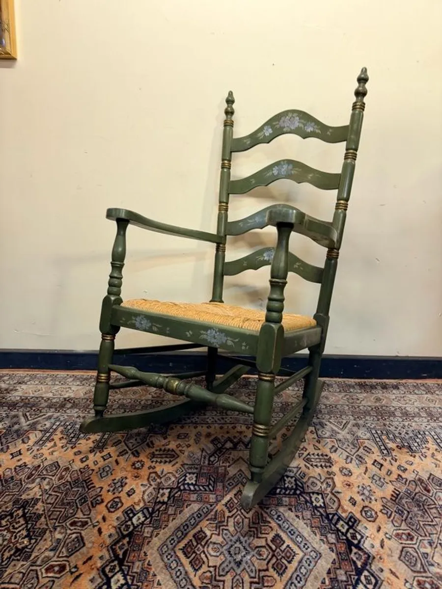 Dutch Vintage Ladderback Rocking Chair - Image 2