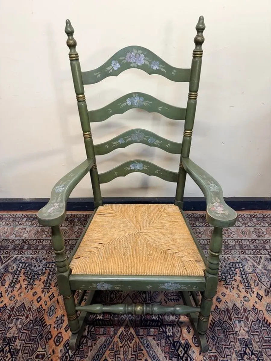 Dutch Vintage Ladderback Rocking Chair - Image 4