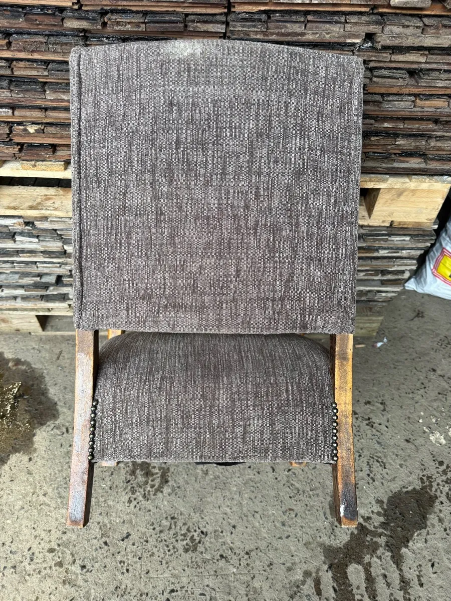 Low set antique recovered chair. - Image 3