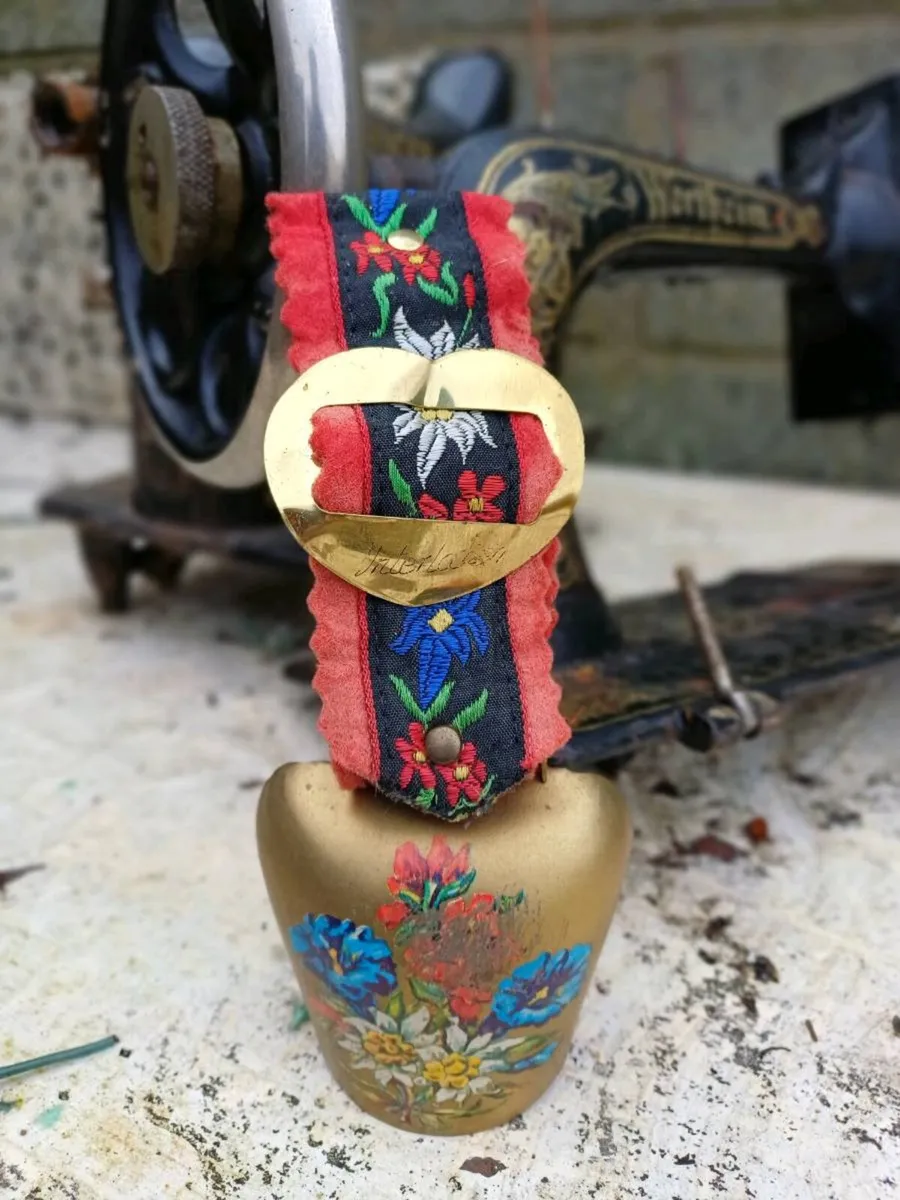 Vintage Brass Cow Bell & Lady Bells - Image 1