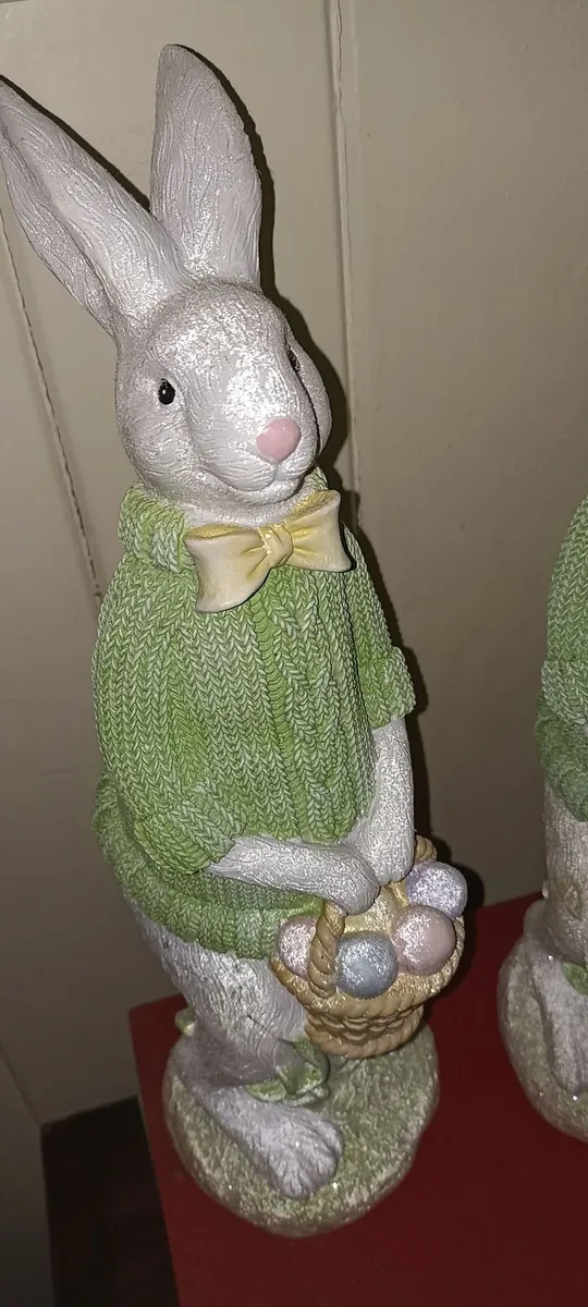 Pair of Ceramic Easter Bunnies - Image 2