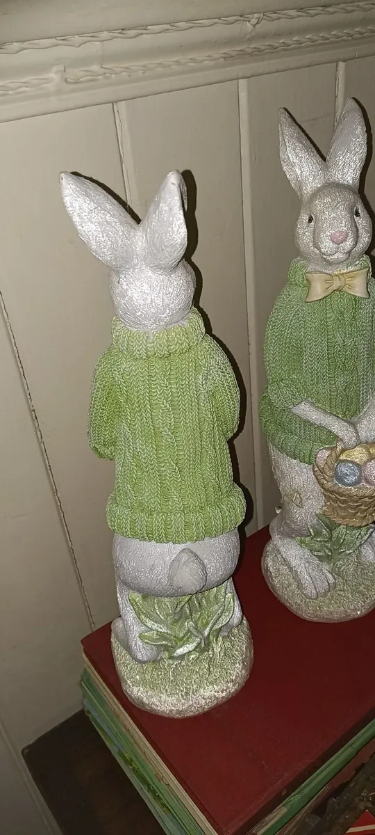 Pair of Ceramic Easter Bunnies - Image 3