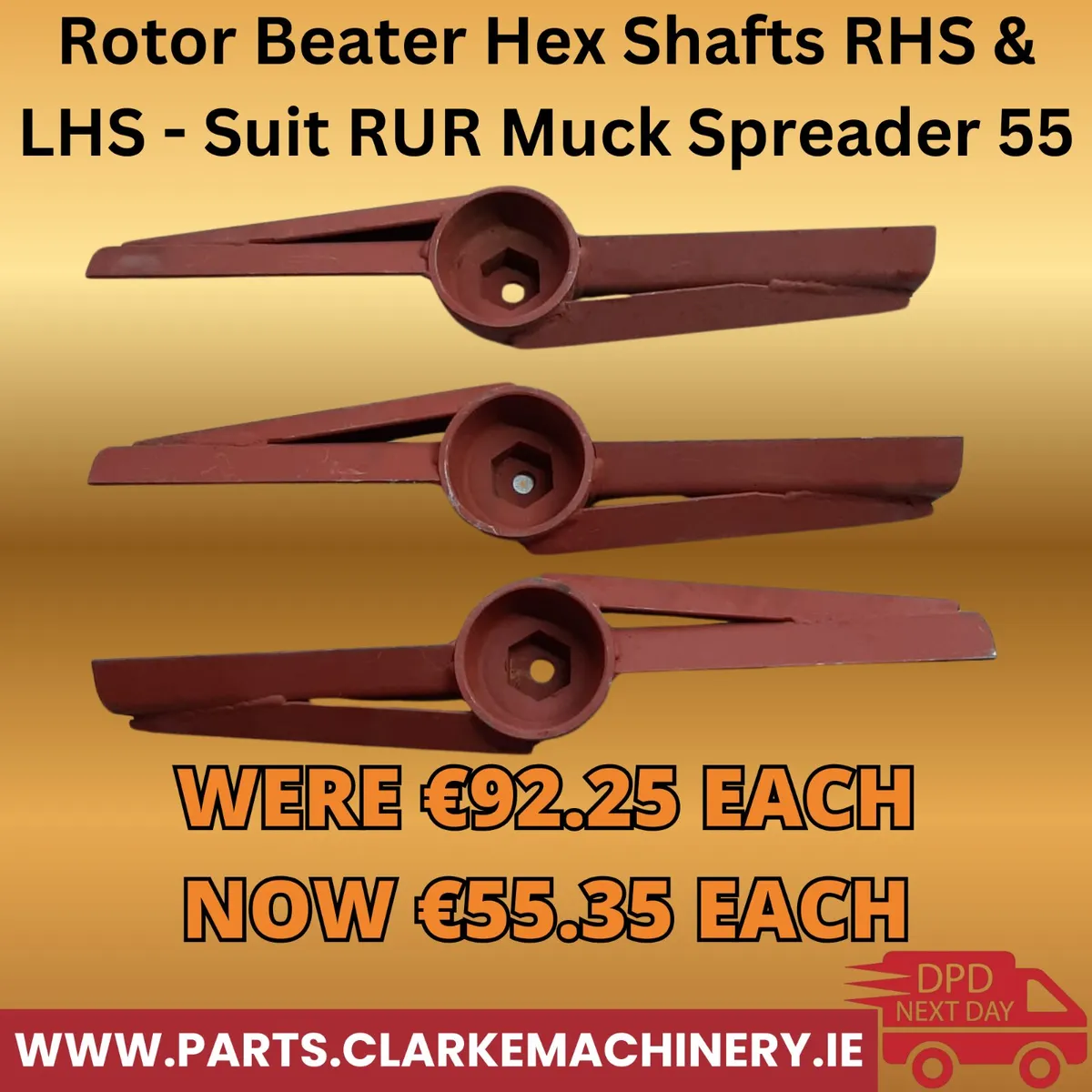 Rotor Beater Hex Shafts RHS & LHS