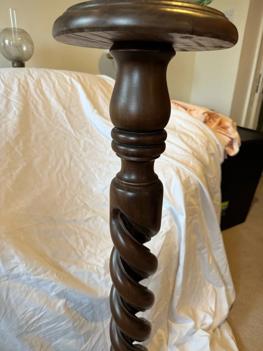 Vintage Barley Twist Wooden Plant Stand - Image 2