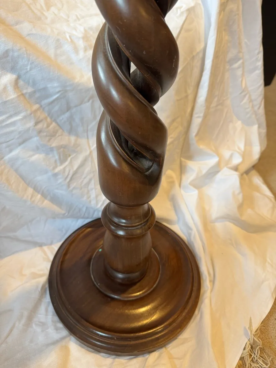 Vintage Barley Twist Wooden Plant Stand - Image 3