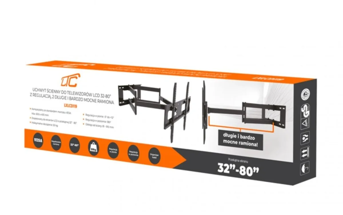 TV Wall Bracket Tilt Swivel Long Arm 32-80" - Image 4