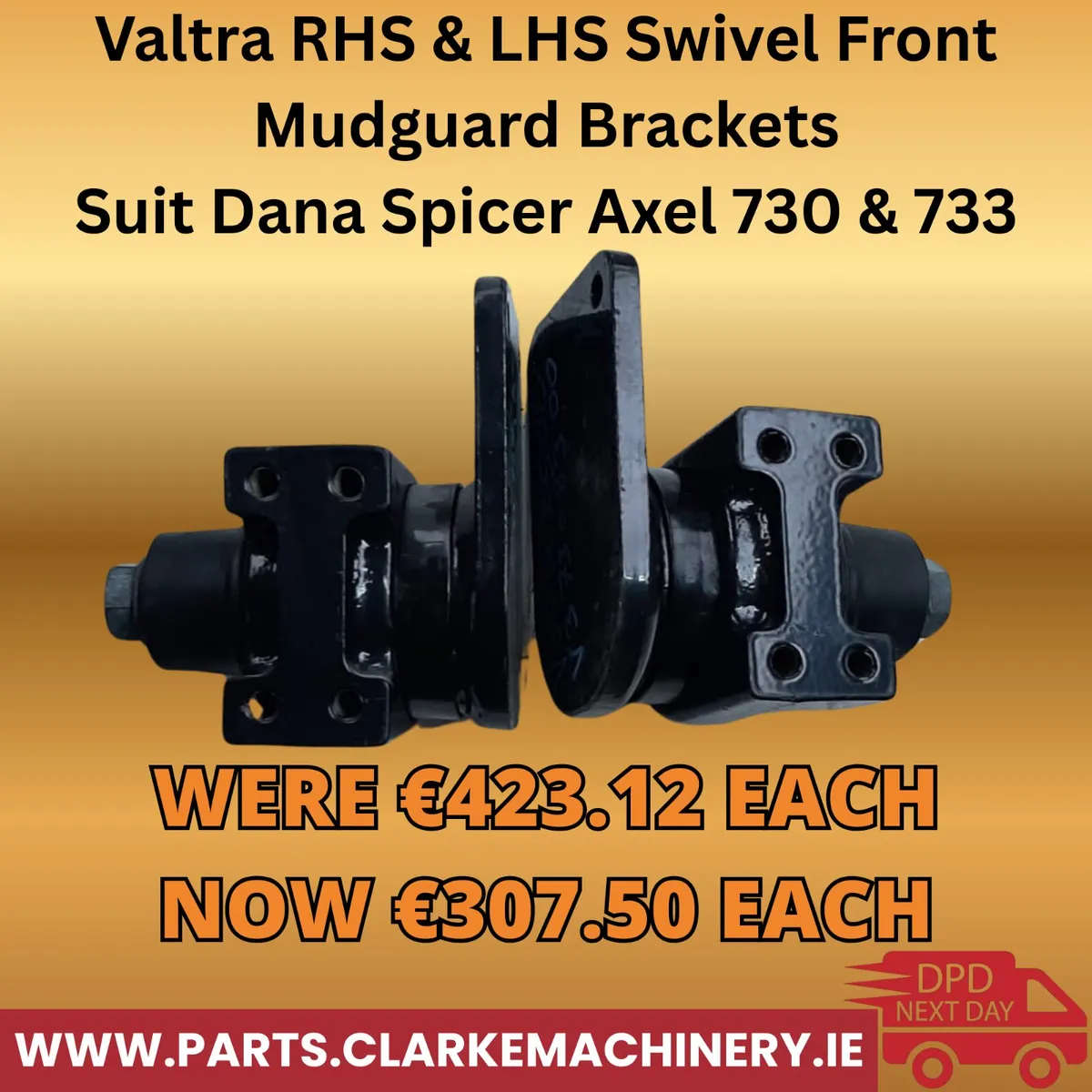Valtra Swivel Front Mudguard Brackets
