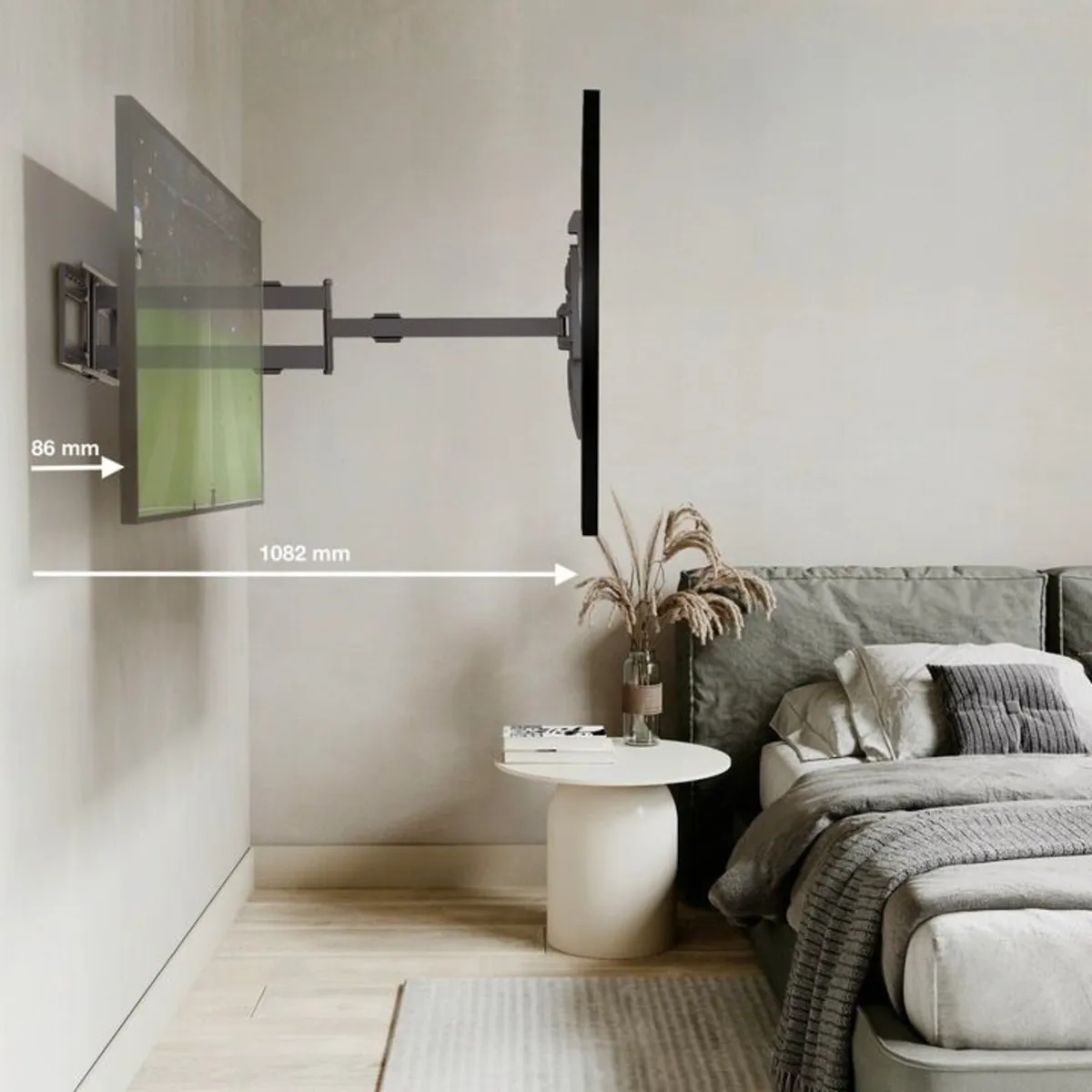 Tv Wall Mount Bracket Tilt Swivel Long Arm 43-95" - Image 4