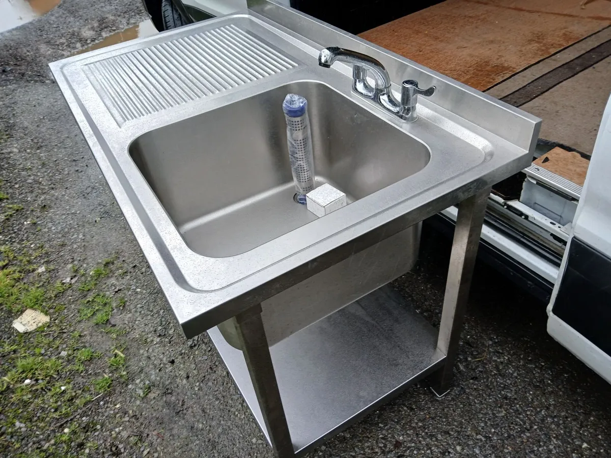 Stainless steel cabbinet sink unit complete - Image 1