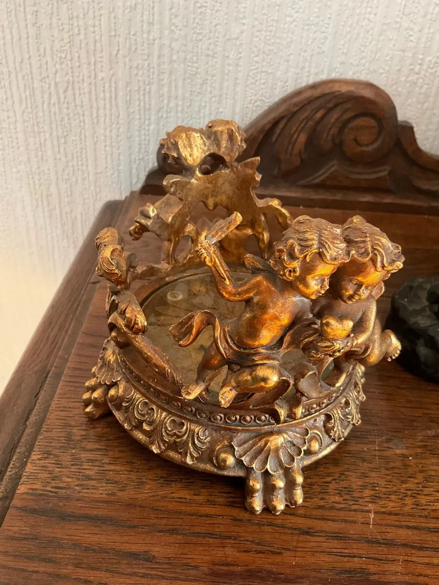 Vintage Ornate Cherub Candle/Plant Holder - Image 3