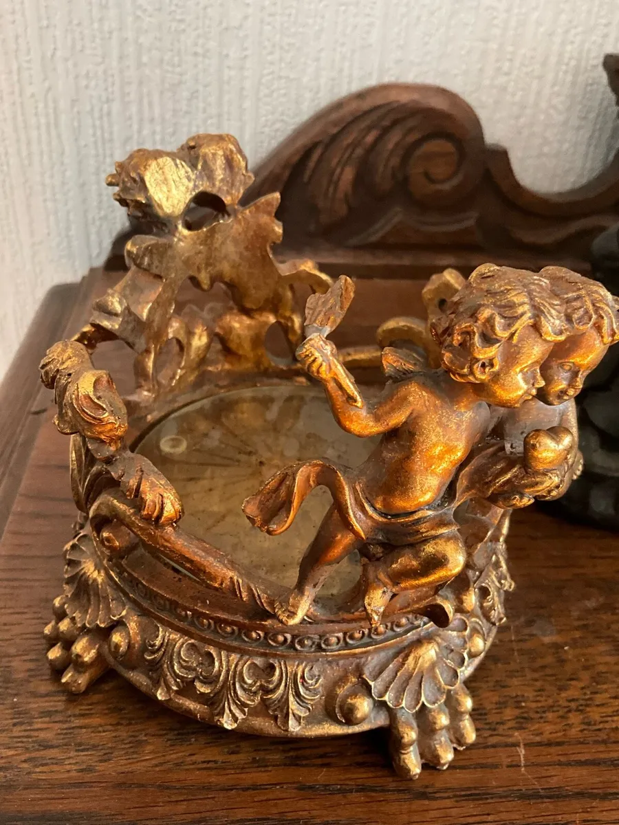 Vintage Ornate Cherub Candle/Plant Holder - Image 1