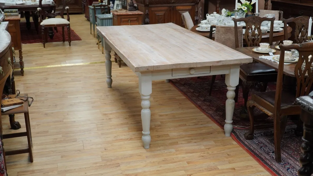Vintage Pine Farmhouse Refectory Table - Image 2