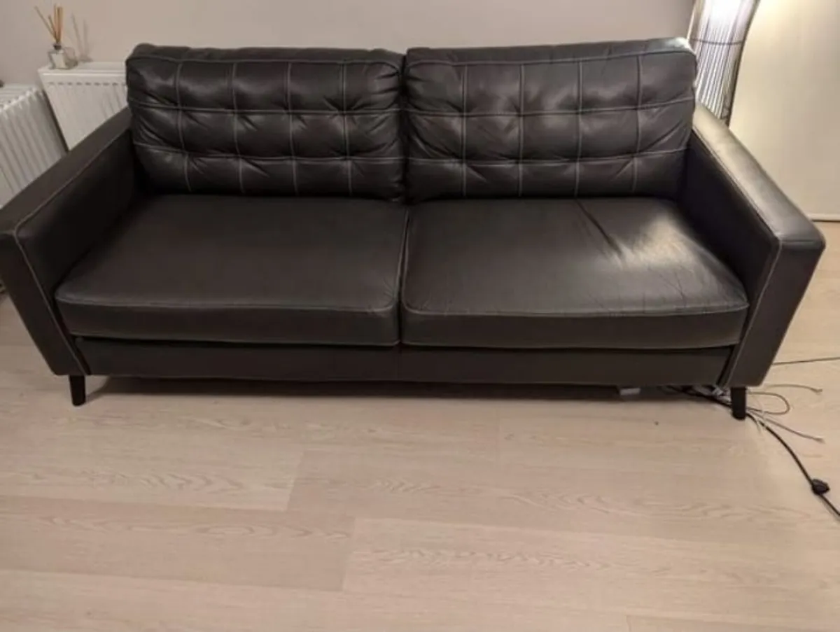 Brown Leather Sofa - Image 2