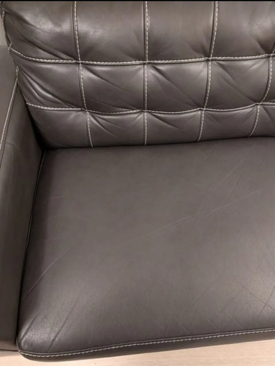Brown Leather Sofa - Image 4