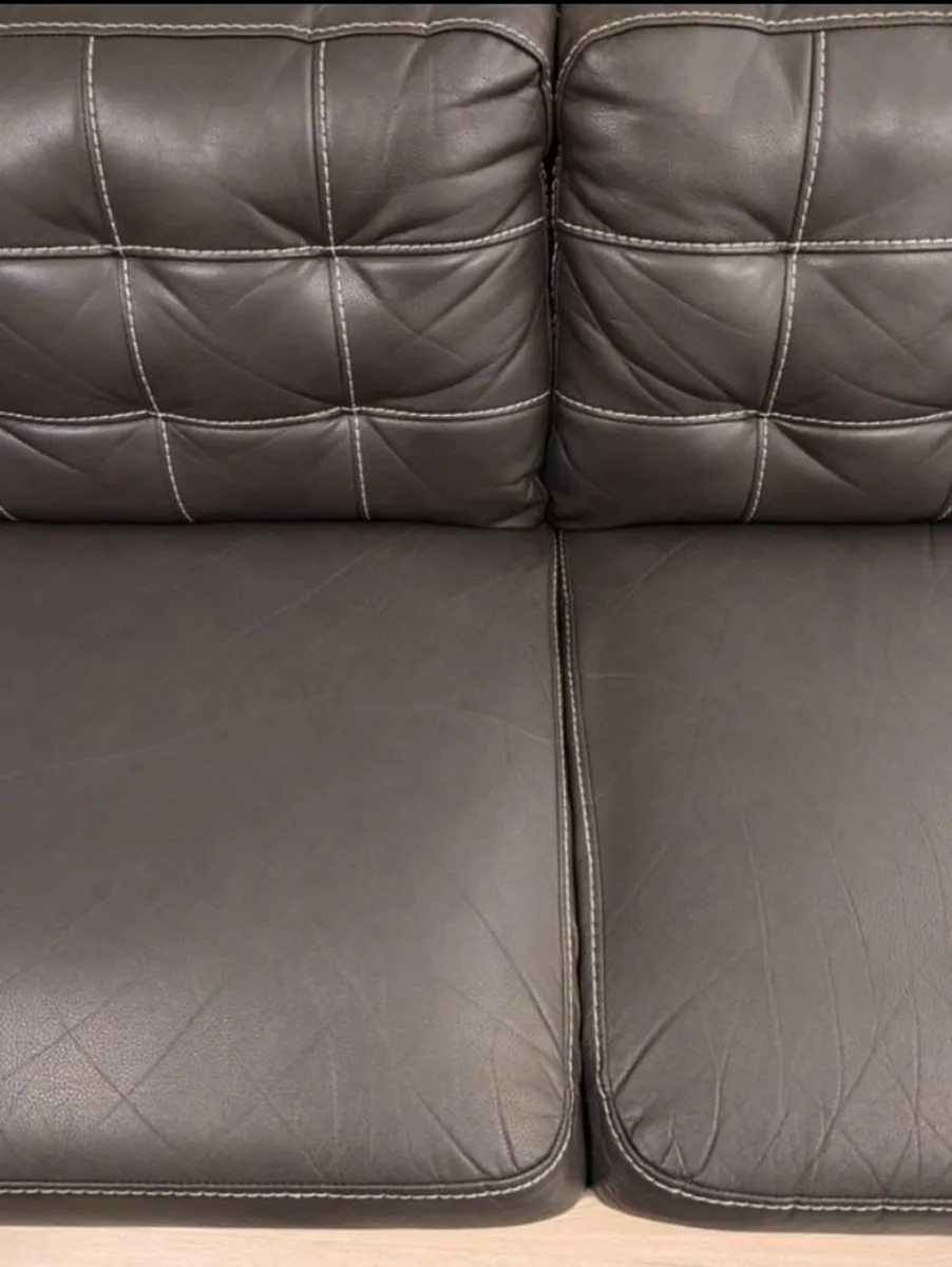 Brown Leather Sofa - Image 3