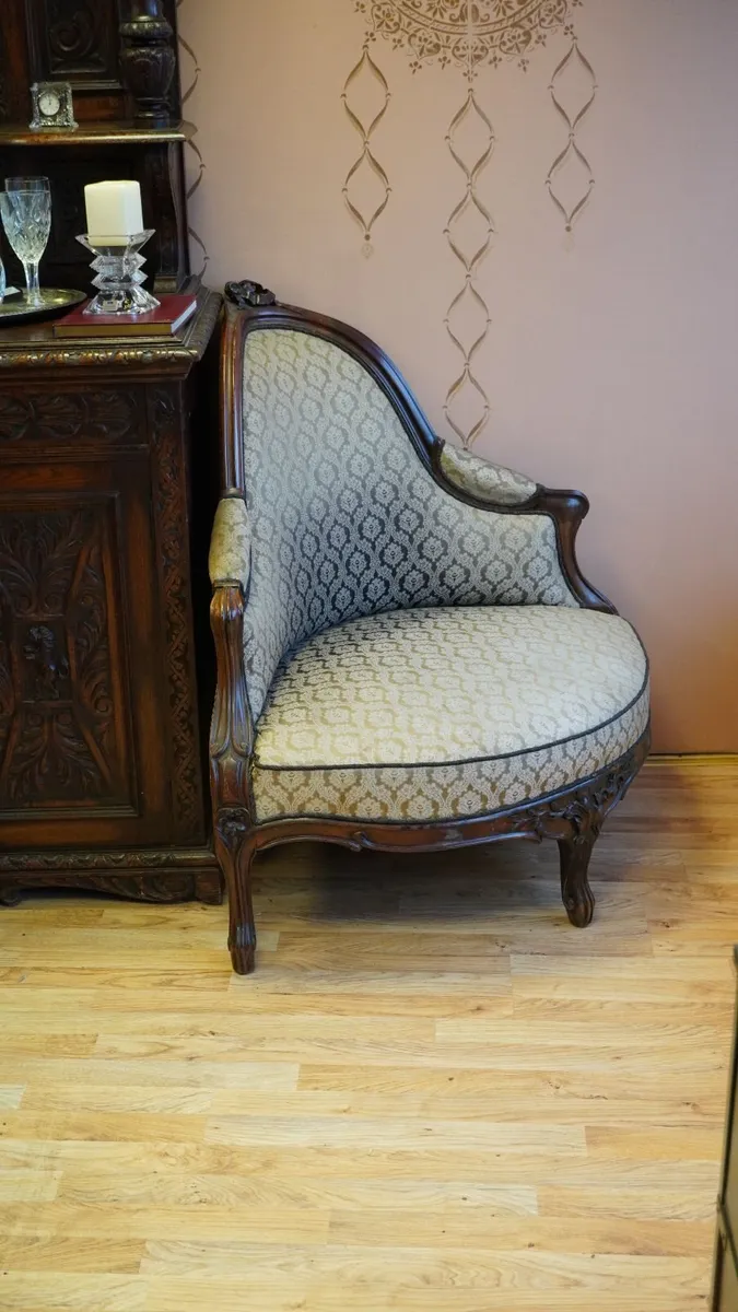 Antique French Corner Bergere Armchair - Image 1