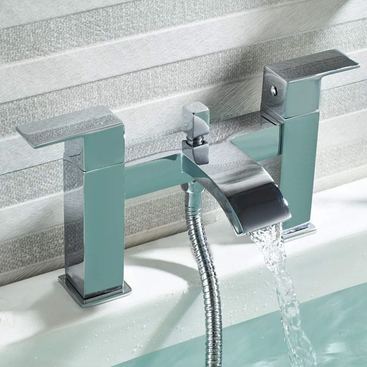 Bath Taps with Shower Waterfall Bathroom Bathtub - Image 3