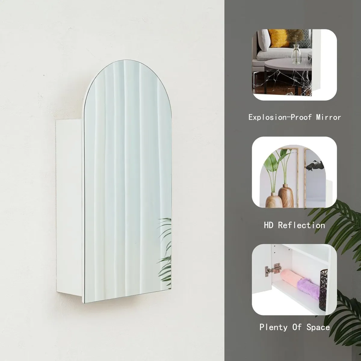 Bathroom Mirror Cabinets Mirrored for Wooden - Image 4