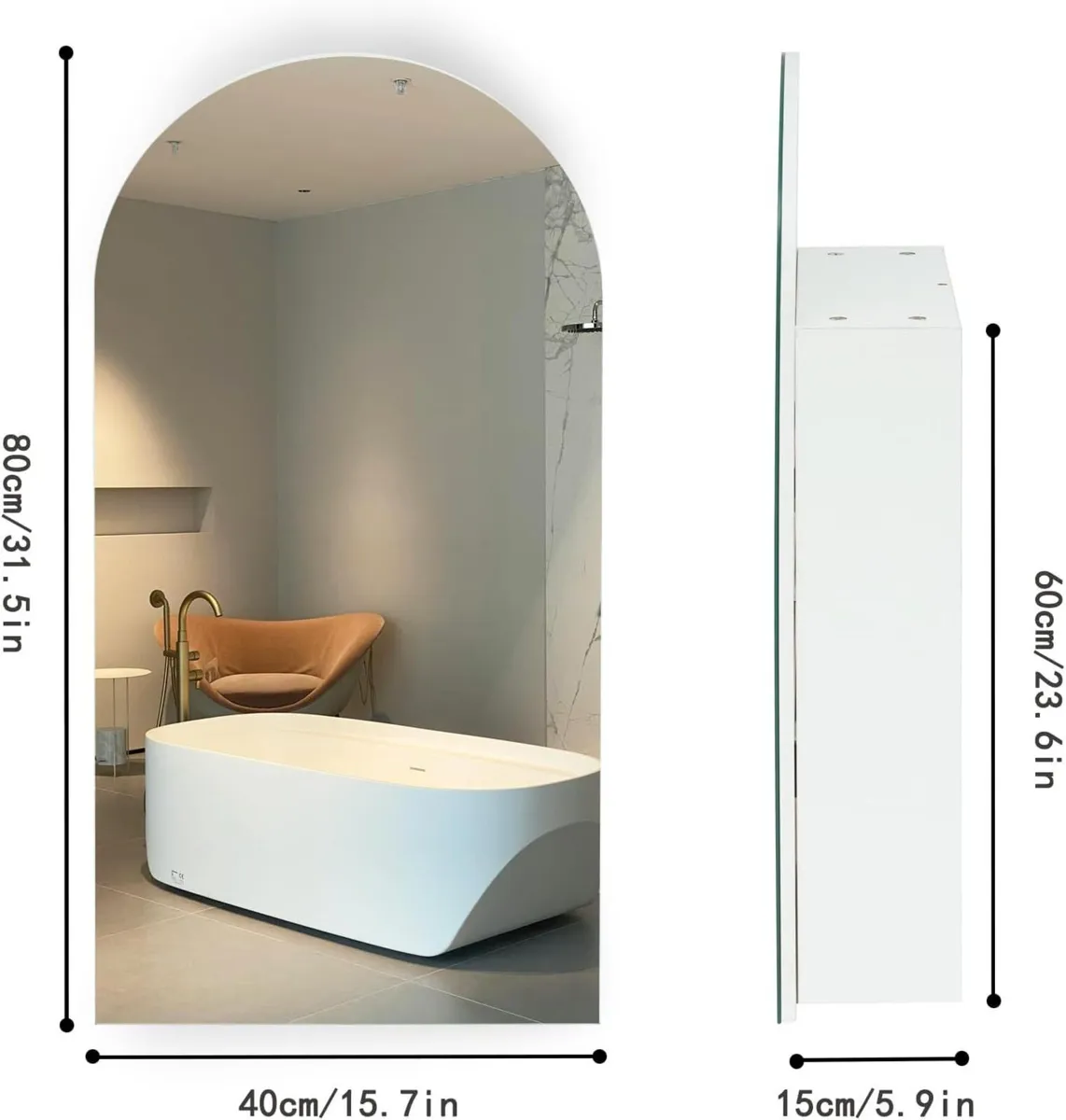 Bathroom Mirror Cabinets Mirrored for Wooden - Image 2