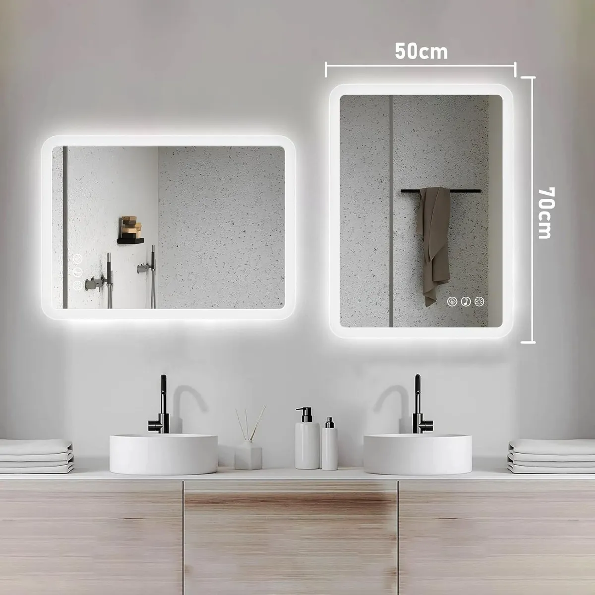 Bluetooth LED Bathroom Mirror with Lights - Image 2
