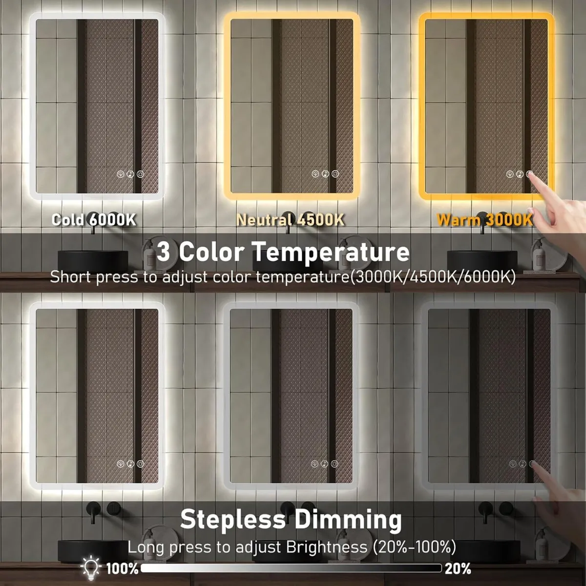 Bluetooth LED Bathroom Mirror with Lights - Image 4