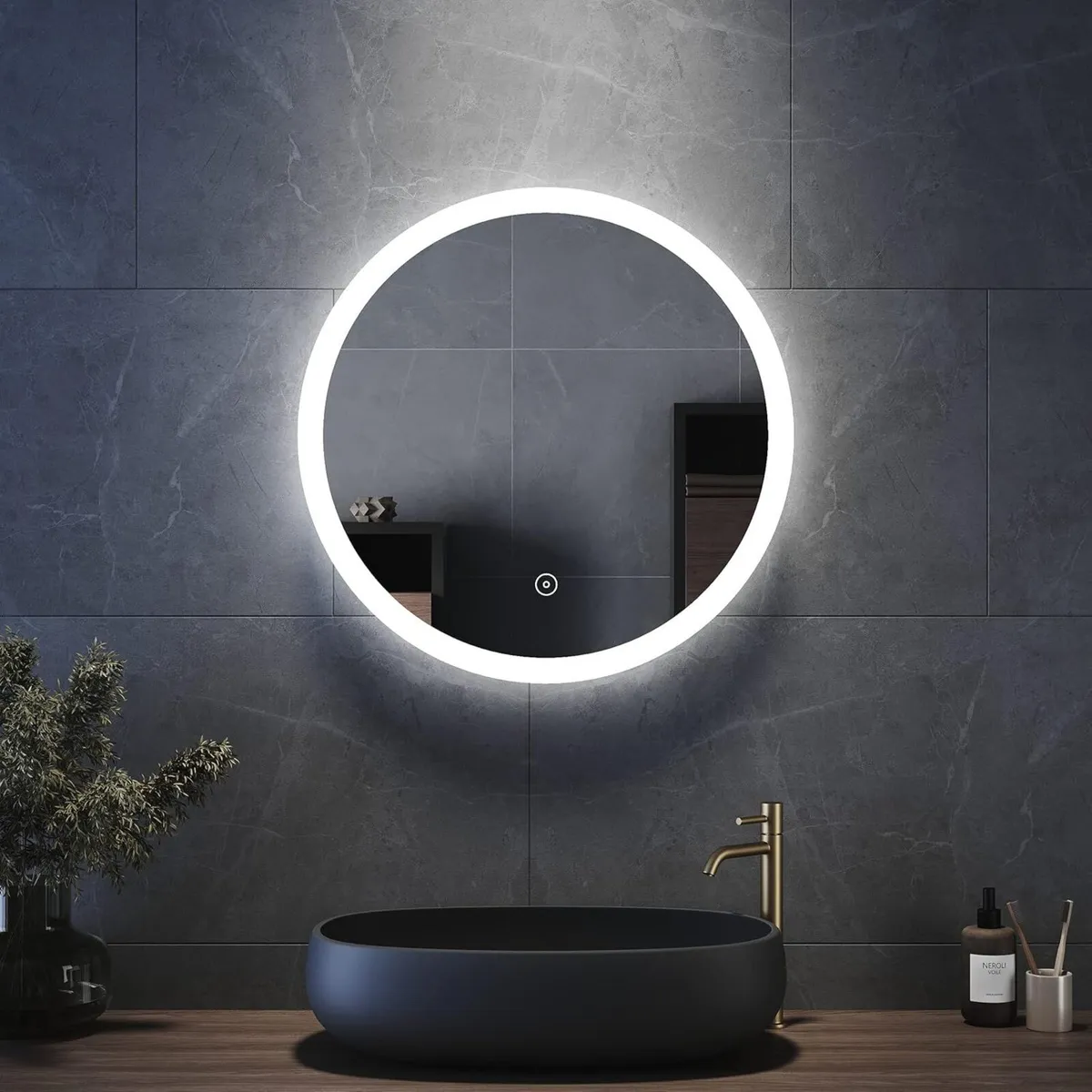 600x600mm Round Illuminated LED Light Bathroom - Image 1