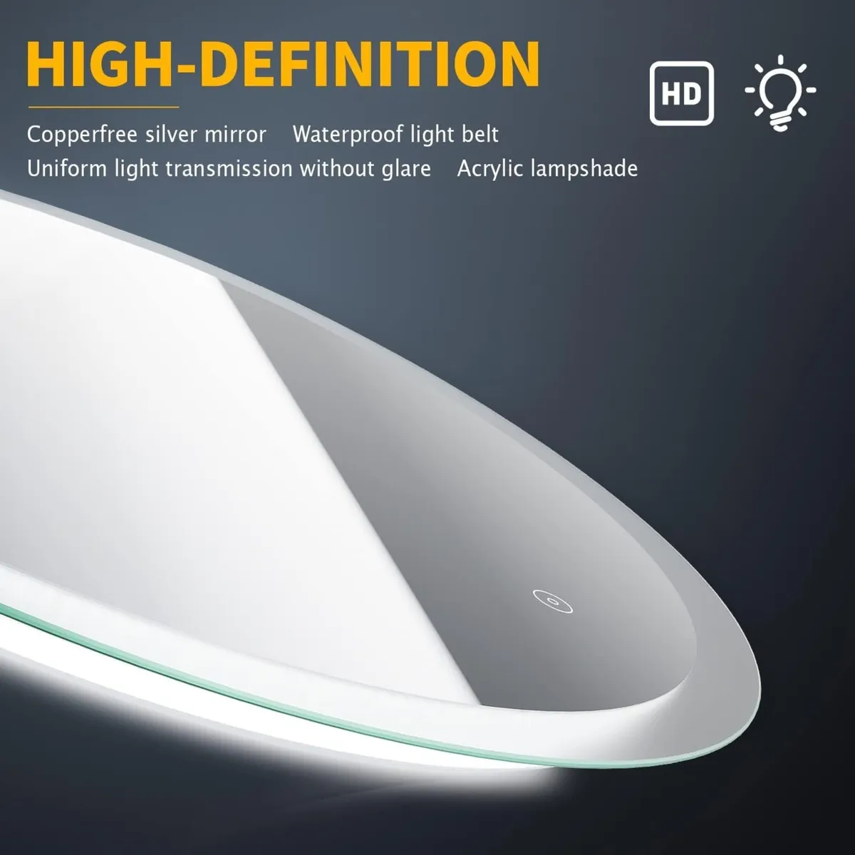 600x600mm Round Illuminated LED Light Bathroom - Image 4