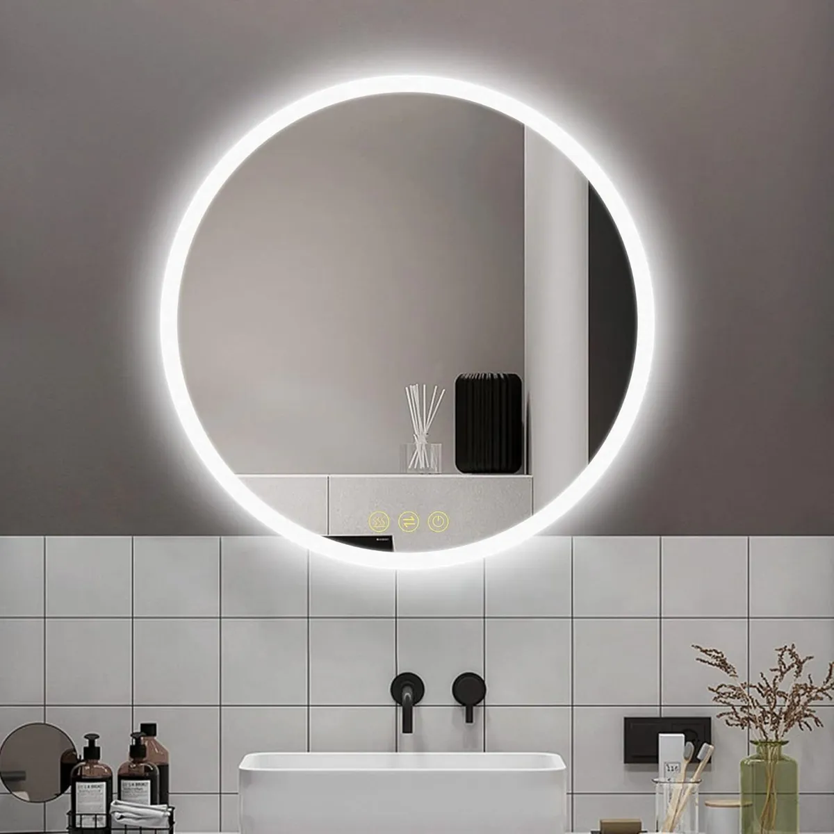 Round Bathroom Mirror with Light 400 mm Illuminate - Image 1