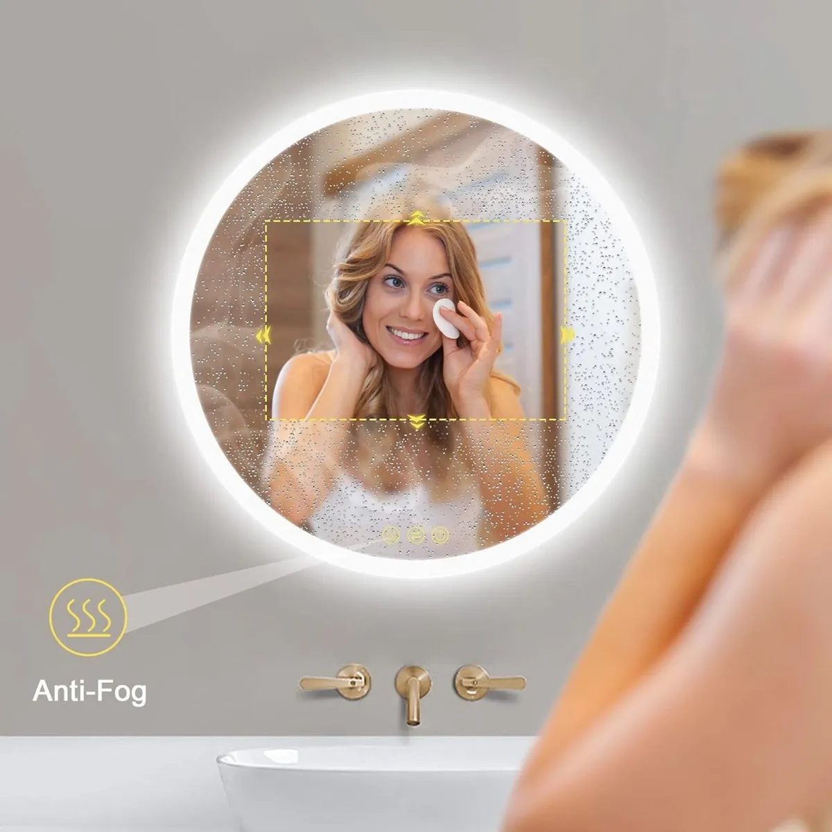 Round Bathroom Mirror with Light 400 mm Illuminate - Image 4