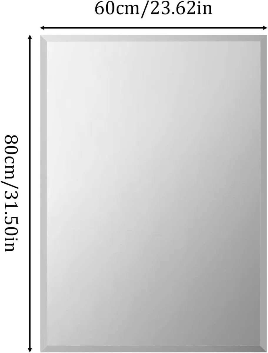 Frameless Bathroom Mirror 70 x 50cm - Silver High - Image 2