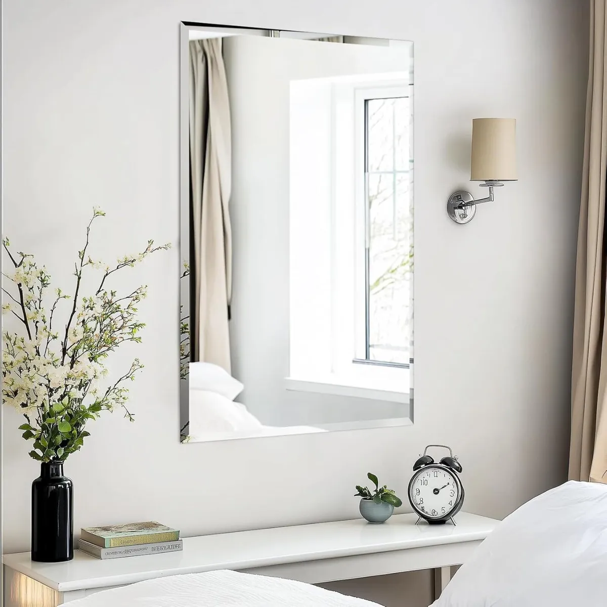 Frameless Bathroom Mirror 70 x 50cm - Silver High - Image 3