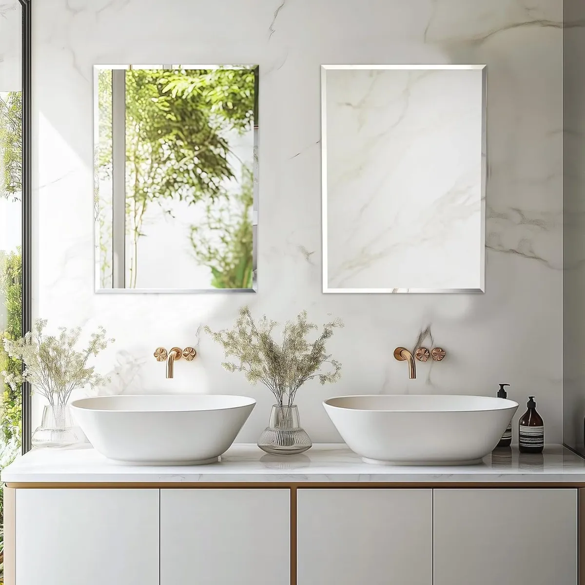 Frameless Bathroom Mirror 70 x 50cm - Silver High - Image 4