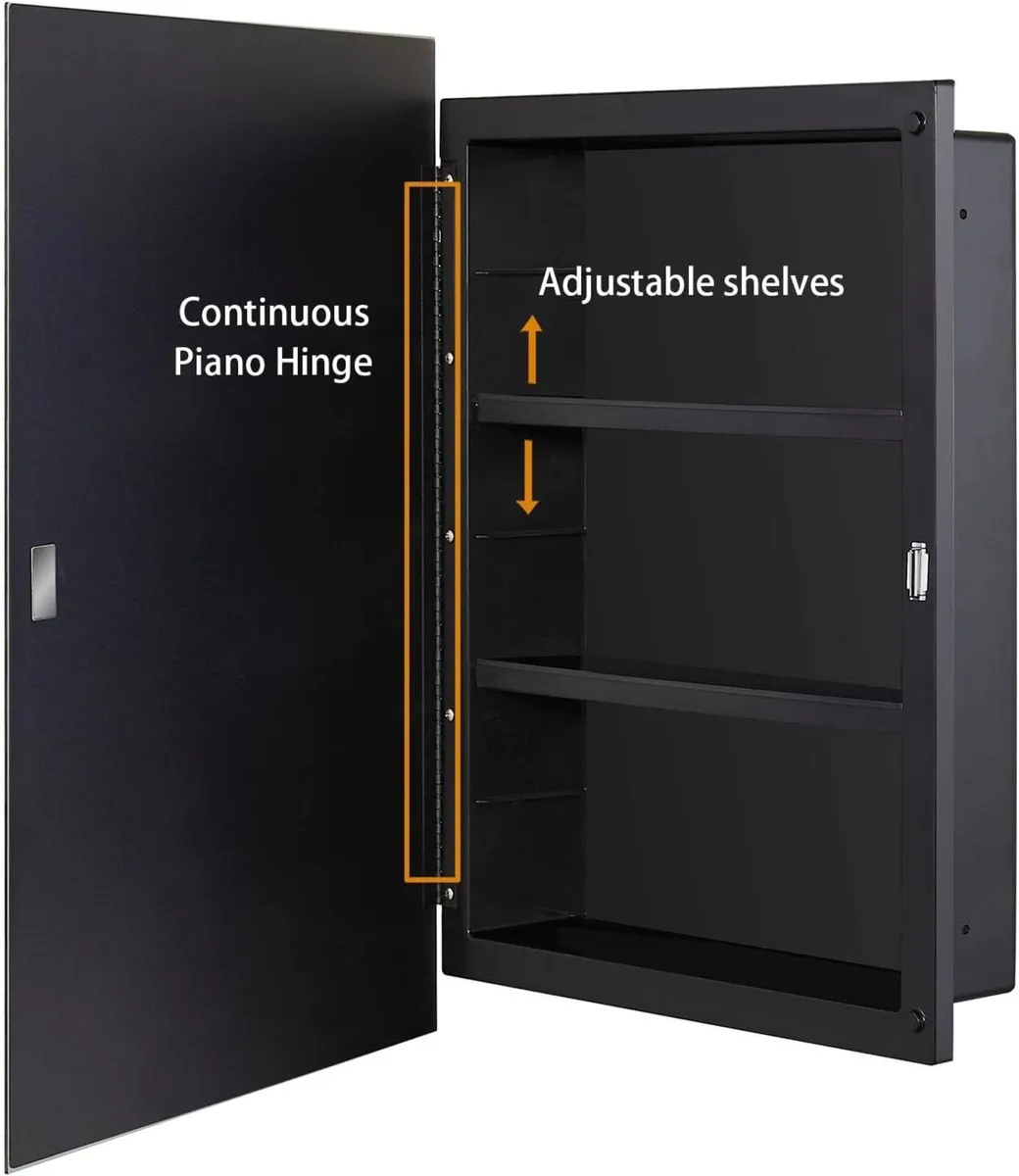 Black Plastic Mirror Cabinet with Polished Edge - Image 4