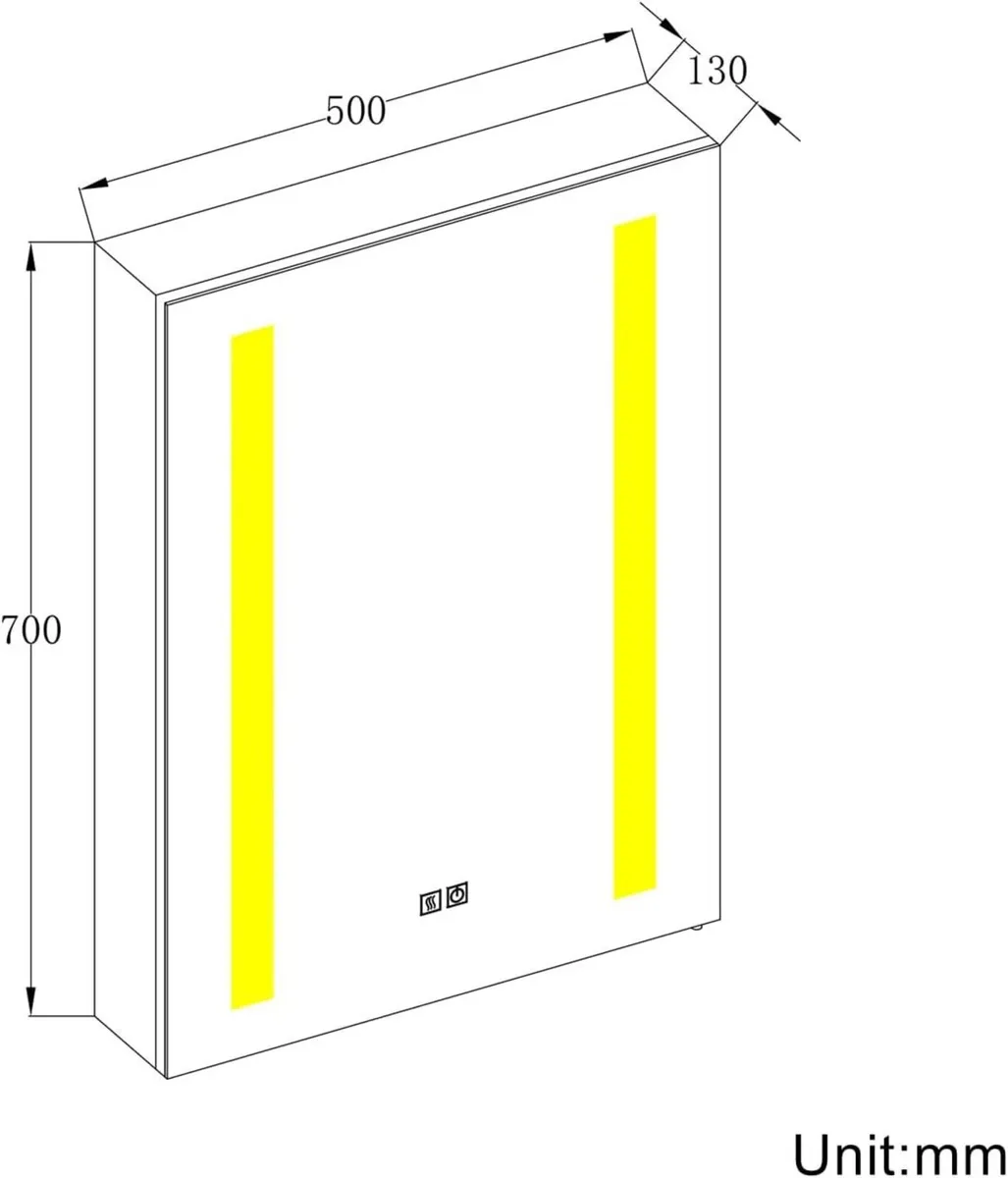 Bathroom Mirror Cabinet with Shaver Socket and - Image 2