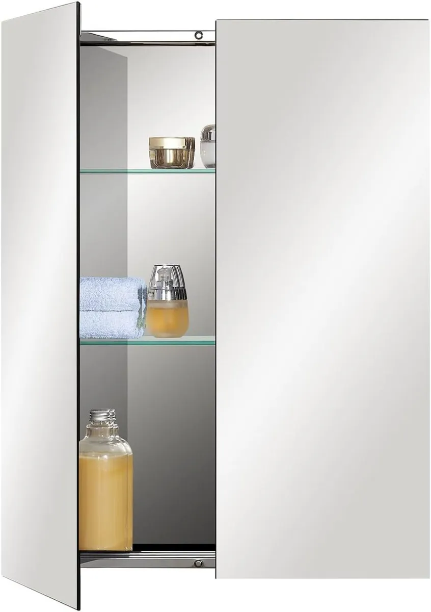 Stainless Steel Bathroom Mirror Cabinet with - Image 4