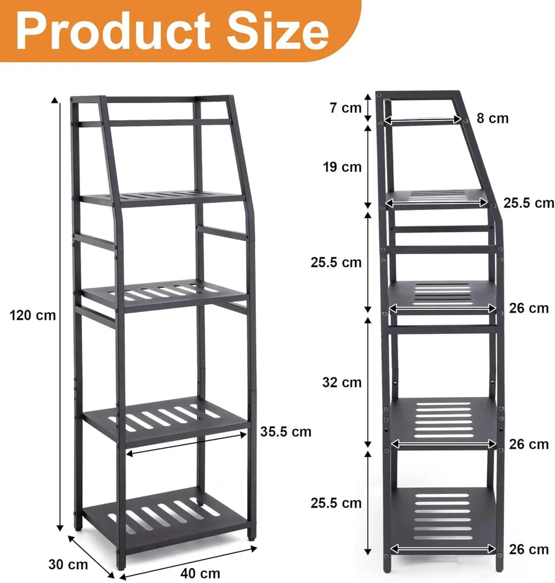 Bathroom Storage Shelf 5-Tier Tall Shelving Unit - Image 2