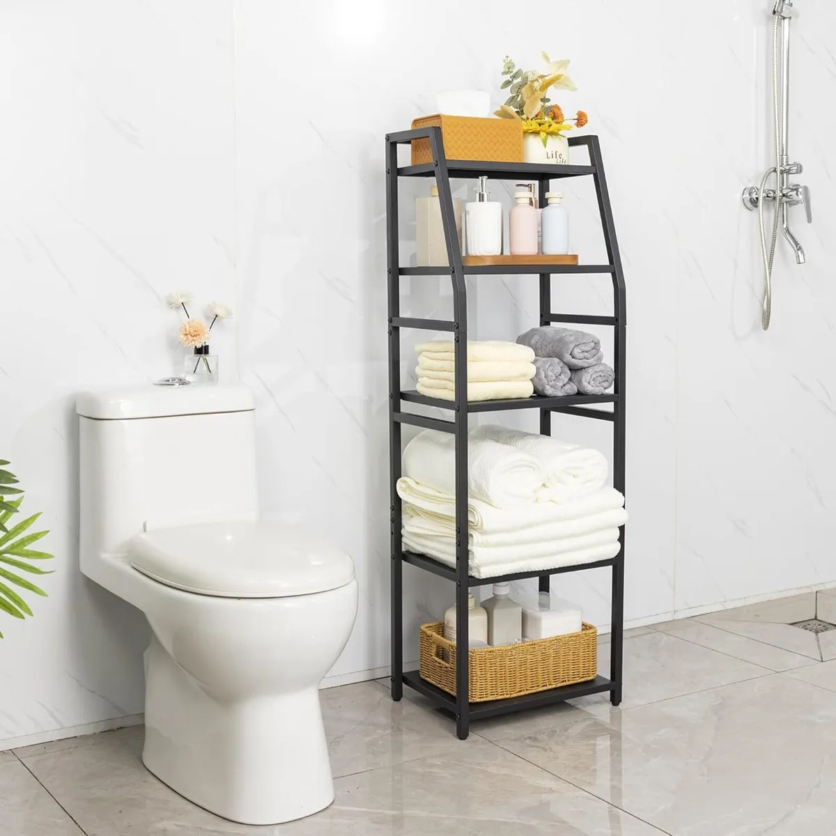 Bathroom Storage Shelf 5-Tier Tall Shelving Unit - Image 3