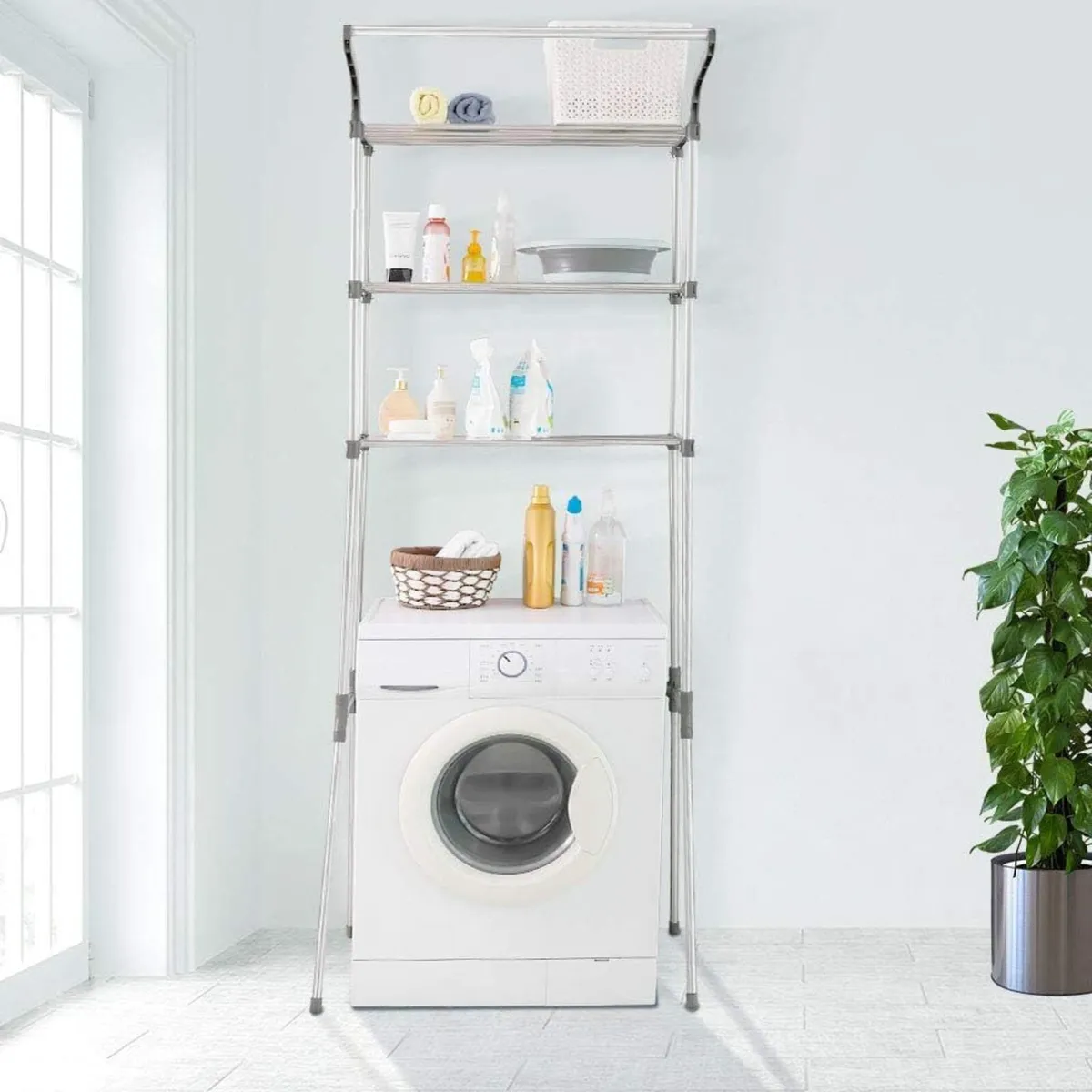 3-Tier Laundry Room Shelf Over the Toilet/Washing - Image 2
