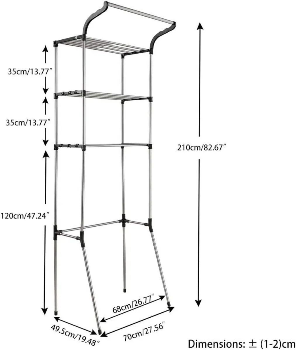 3-Tier Laundry Room Shelf Over the Toilet/Washing - Image 3