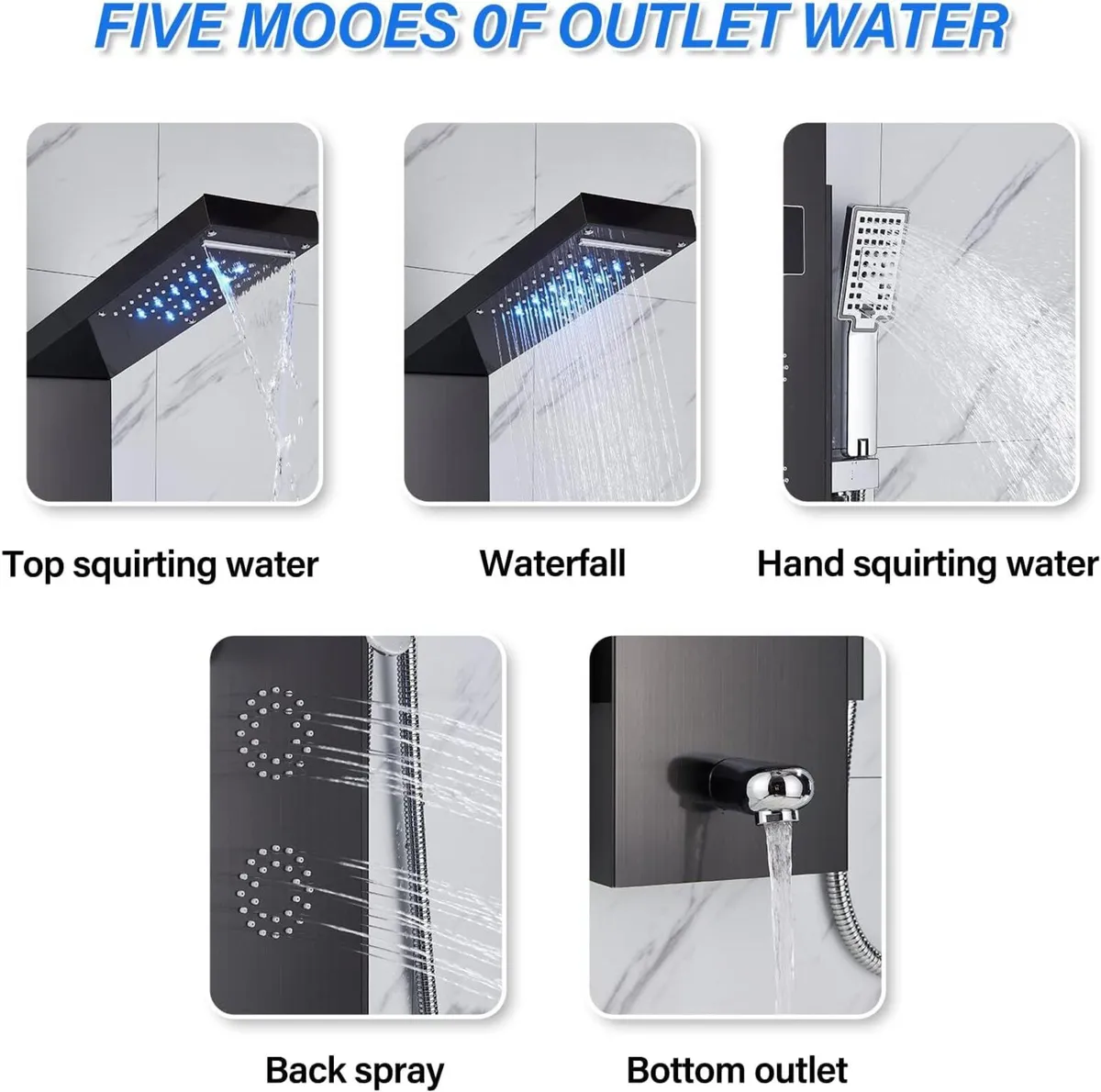 Shower Panel Tower System Stainless Steel - Image 3