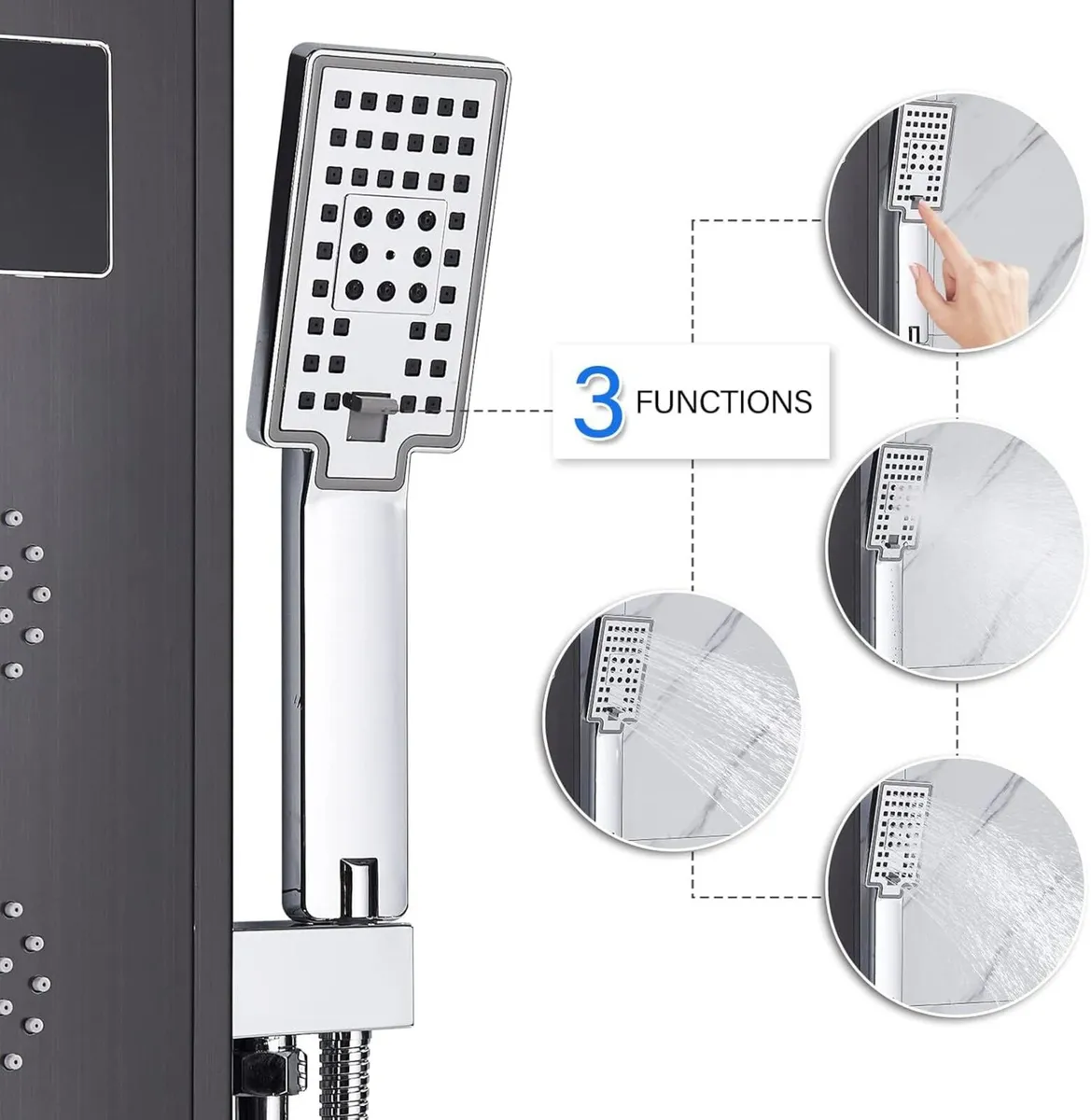 Shower Panel Tower System Stainless Steel - Image 4