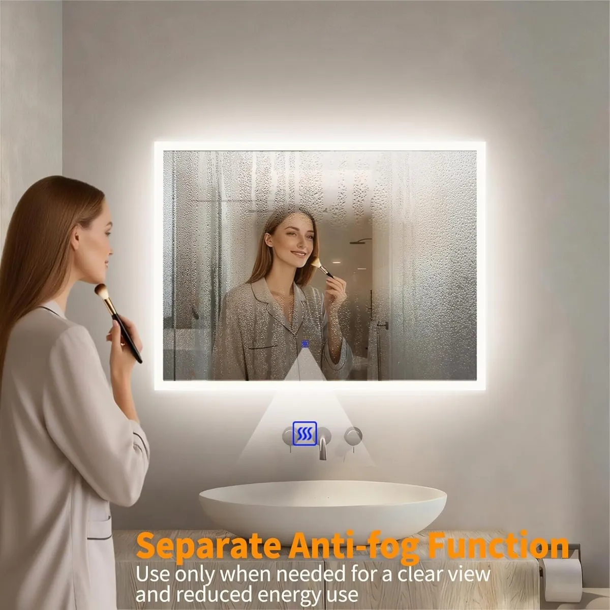 LED Bathroom Mirror 500 x 700 mm 3 Colour - Image 3